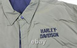 Harley Davidson Veste Homme 4xl 5xl Réversible Tread Nylon Noir Vert Zip Bar