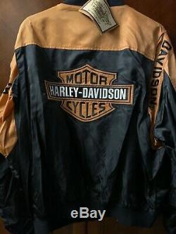 Harley Davidson Veste XXL Bar Nylon Noir Orange Bouclier 97068-00v Zip