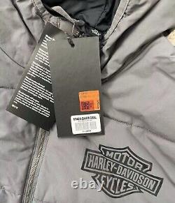 Harley Davidson Veste à Capuche Puffer Bar & Shield pour Homme Perle Noire 97424-24VM 2XL