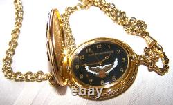 Harley Davidson Vintage Gold Scroll Travail Eagle Wing Bar & Shield Pocket Watch