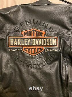 Harley Davidson XL Veste En Cuir Bar & Shield Logo, État Légèrement Utilisé