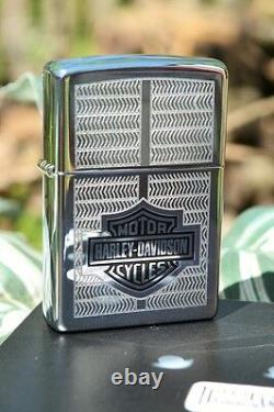 Harley Davidson Zippo Lighter Money Clip & Card Holder Set Bar & Shield 20239