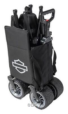 Harley-Davidson chariot pliant à barre et bouclier ouvert avec sac de rangement noir