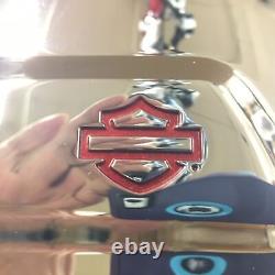 Harley Kahuna Derby Couverture Chrome Red Bar Shield Logo Softail Touring Trike Dyna