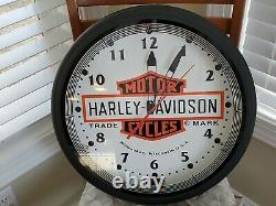 Harley-davidson 20 Dealer Neon Clock Large Bar & Shield Wall Clock USA Made