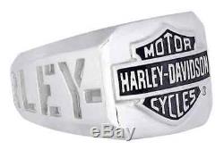 Harley-davidson Bague À Emblème Barre Et Bouclier Découpés H-d Pour Homme, Argent Hdr0327