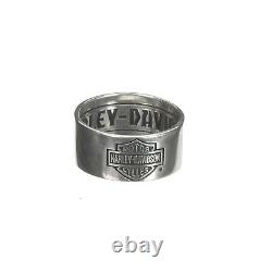 Harley-davidson Bague Pour Hommes Classic Bar & Shield Logo Band Silver Size 15 Hdr0264