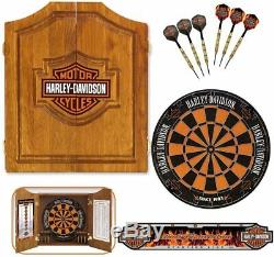 Harley-davidson Bar And Shield Steel Tip Dartboard Kit Livraison Gratuite