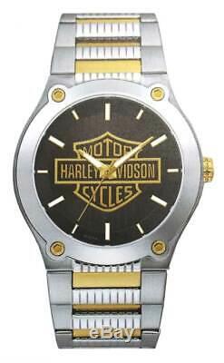 Harley-davidson Bar & Shield Dorées Montre En Acier Inoxydable, Argent 78a126