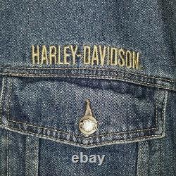 Harley-davidson Bar & Shield Hommes Denim Jean Veste Taille 3xl Nouveau Rn 103819