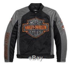 Harley-davidson Bar & Shield Hommes Logo Mesh Black Jacket 98233-13vm