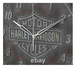 Harley-davidson Bar & Shield Logo Horloge Extérieure Résine Détresse Finition