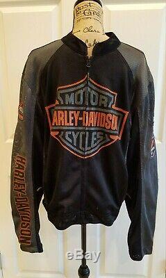 Harley-davidson Bar & Shield Logo Mesh Riding Jacket Noir Armored Grand