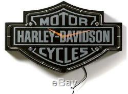Harley-davidson Bar & Shield Neon Clock Toutes Les Grottes De L'homme Doivent En Avoir Un Bon Prix