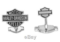 Harley-davidson Bar Silver Sterling Hommes & Shield Boutons De Manchette Hdz0041
