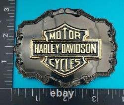 Harley-davidson Belt Bucckle 1970's Rare Bar Et Shield Tres Gently Utilisé