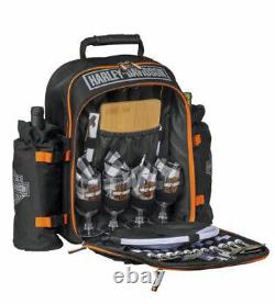 Harley-davidson Black & Orange Bar & Shield Picnic Pack Set Hdx-99224