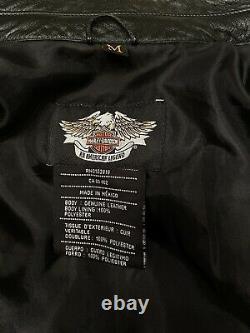 Harley-davidson Chemise En Cuir Noir Veste Bar Shield Snap 98111-98vm Hommes M