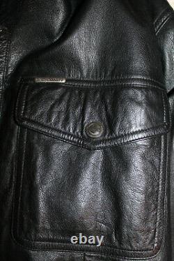 Harley-davidson Chemise En Cuir Noir Veste Bar Shield Snap Hommes XL