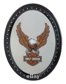 Harley-davidson D'eagle Bar & Shield Logo Miroir Ovale Signe -18 X 24 Pouces Hdl-15232