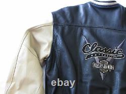 Harley-davidson Leather Bomber Jacket Classic Motorcycle Bar Shield V-twin Men M