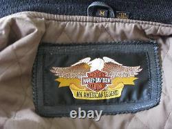 Harley-davidson Leather Bomber Jacket Classic Motorcycle Bar Shield V-twin Men M