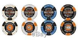 Harley-davidson Marque Bar & Shield Professional Poker Chip Set Jeu