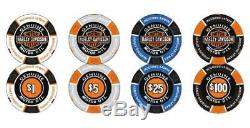 Harley-davidson Marque Bar & Shield Professional Poker Chip Set Jeu 69300