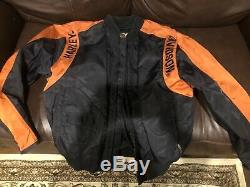 Harley-davidson Men Noir Et Orange Bar & Shield Jacket Casual Taille Large