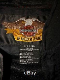 Harley-davidson Men Noir Et Orange Bar & Shield Jacket Casual Taille Large