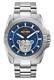 Harley-davidson Mens Blue Dial Bar & Shield Stainless Steel Watch, Argent 76b183