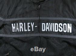 Harley-davidson Noir Gris Mesh Mototourisme Jacket XL Biker Bar Shield