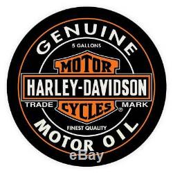 Harley-davidson Oil Can Bar & Shield Café Table Ronde, Finition Noire Hdl-12316