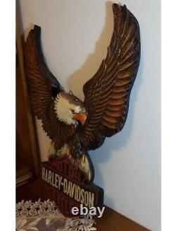 Harley-davidson Proud Eagle Bar & Shield Handmade Resin And Wood Decoration Sign