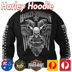 Harley-davidson Sweatshirt À Capuche Homme, Bar & Shield Zip Hoodie Veste Noire