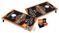 Harley-davidson Véritable Oil Can Bar & Shield Bean Bag Toss, 66236 Noir