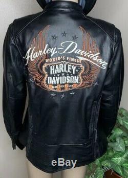 Harley-davidson Veste De Protection Et De Protection Pour Motocyclette Moxie En Cuir Noir Lg 98003-11vw