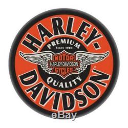 Harley-davidson Winged Bar & Shield Round Table Café Noir Et Orange Hdl-12328