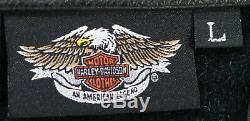 Hommes Chaps En Cuir Harley Davidson Bouclier L Stock Bar 98090-06vm Noir Boutons-pression