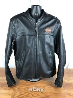 Hommes Harley Davidson Noir Bar Shield Veste En Cuir XL 98112-06vm Extra Large