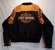 Hommes Harley Davidson Veste Black Orange Nylon Bomber Bar & Shield Racing Xl