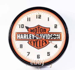 Horloge néon Bar and Shield Harley-Davidson de 1991 NEUVE Très rare! 20 Dia. X 5.5