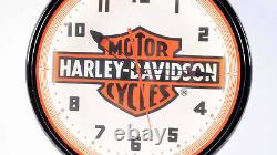 Horloge néon Bar and Shield Harley-Davidson de 1991 NEUVE Très rare! 20 Dia. X 5.5