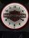 Horloge Néon Harley-davidson Dealer Bar & Shield 1991 Ac/neon à Mécanisme D'horloge à Piles