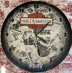 Horloge néon rouge Harley Davidson Bar & Shield, publicités nostalgiques Roadhouse Collect 20