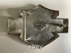 La Plus Rare Boucle De Ceinture En Argent Sterling Harley-davidson 925. Bar&shield. Parchemin Gothique