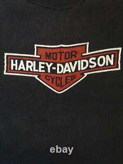 Logo Harley Davidson Vintage Bar And Shield, New Jersey Biker T-shirt 80's XL