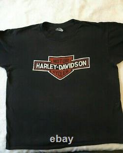 Logo Harley Davidson Vintage Bar And Shield, New Jersey Biker T-shirt 80's XL