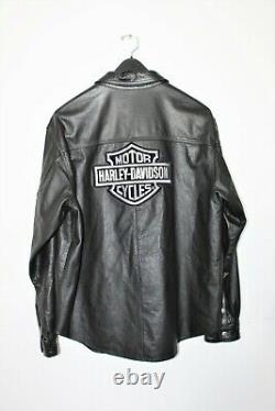 Manteau Chemise En Cuir Harley Davidson XL Noir Pour Homme Shield Shield Snap 98111-98vm