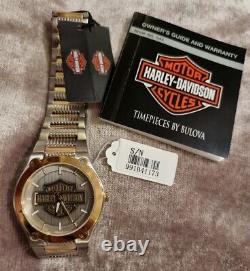 Mens Harley Davidson Bar & Shield Watch Par Bulova One Only Left New, Box/booklet